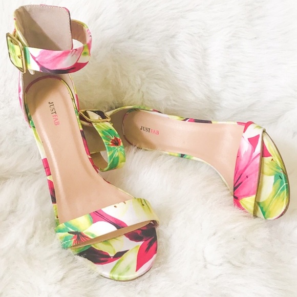 JustFab Shoes - Just Fab Floral Heels Size 11